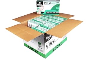 Rhino (1000 Count) Clear Vinyl Gloves, Safety Work Gloves Powder-Free, Latex-Free, Non-Sterile, Ambidextrous, Safety Gloves