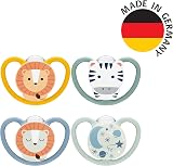 NUK Space Day & Night Baby Dummy 6-18m Glow Ventilation 4 Pack Zebra Lion view 7