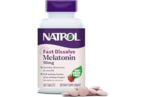 Natrol Fast Dissolve Melatonin 10mg Tablets - Strawberry Flavor, 100 Count, Sleep Support Melatonin Tablets for Adults, 100-Day Supply