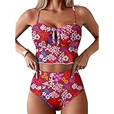 Pink Queen 2026 Popular Swimsuits for Women High Waisted Bikini Sets Two Piece Swimsuit Floral Prints Bathing Suits Beach
