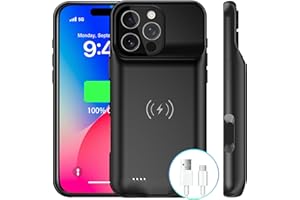 TYHDGHJ Battery Case Charger Made for iPhone 16 Pro Max, Type-C Ultra Slim Protective Charging Case, Wireless Slim 8500mAh Portable Rechargeable Charger - Black (2025)