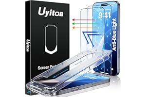 Uyiton Compatible with iPhone 16 Pro Max Screen Protector (Anti-Blue Light) - [Easy Fit] Shatterproof Full Coverage [Case Friendly] 9H Tempered Glass Screen Protector for iPhone 16 Pro Max, 2 Pack