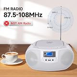 Gelielim Portable CD Player Boombox with Bluetooth FM Radio USB Remote view 3