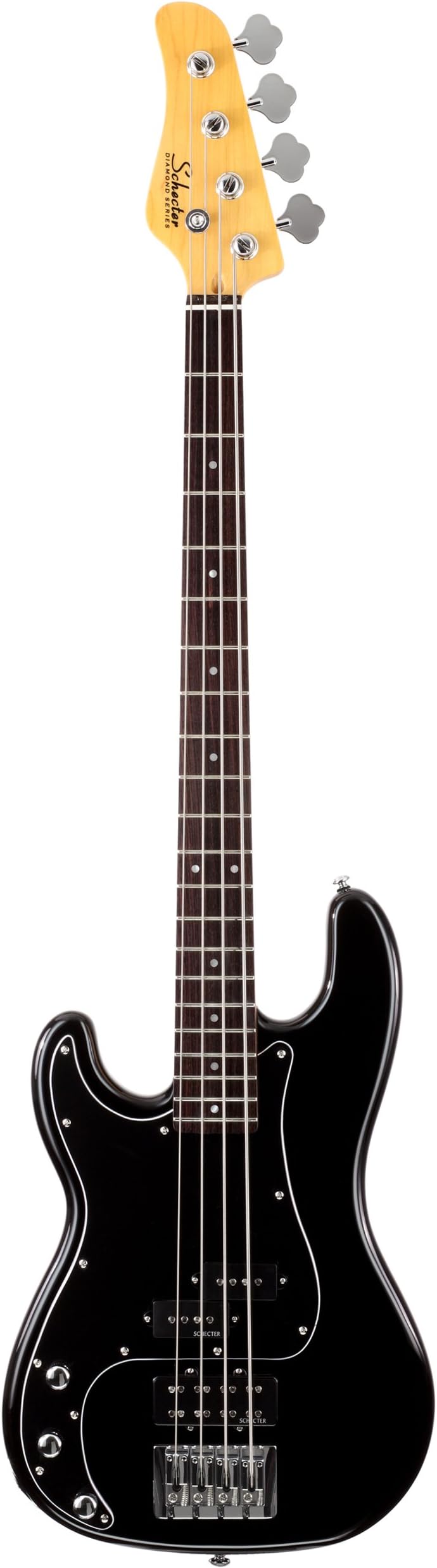 Schecter Electric Bass Guitar - Diamond P Custom 5-string, Black, Left Handed