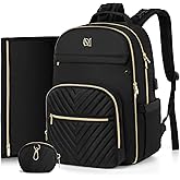 MOMUVO Diaper Bag Backpack, Quilted Baby Bag with Changing Pad & Stroller Straps & Pacifier Case, Large Travel Diaper Bags for Mom Dad, Black | with Changing Pad, Stroller Straps, Pacifier Case, Travel Diaper Bags