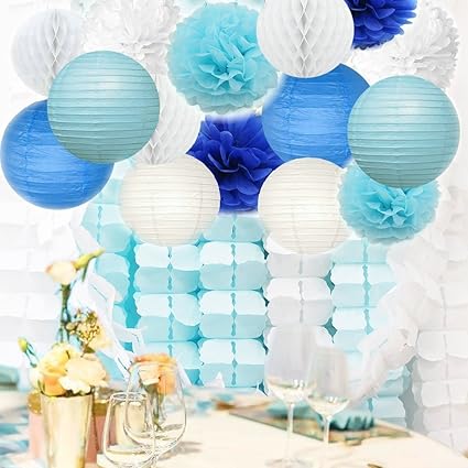 Amazon Com Sopeace Blue White Party Decor Background Wall Wedding Amazon Com Sopeace Blue White Party Decor Background Wall Wedding