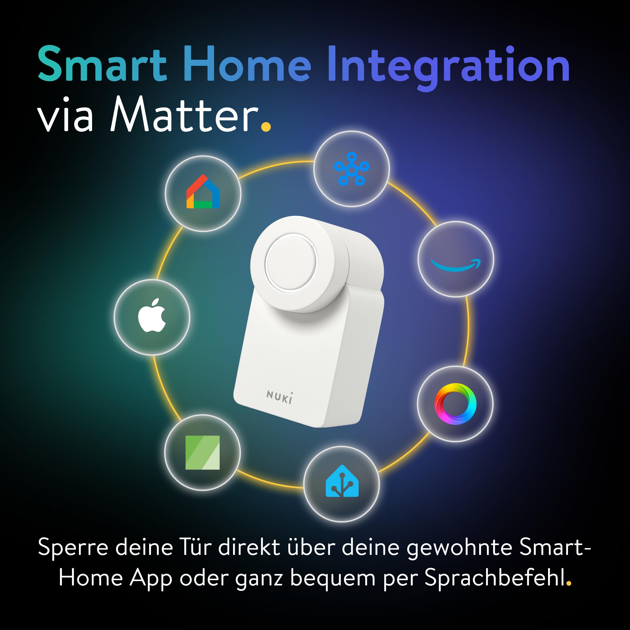 Nuki Smart Lock Go (2025) mit Bluetooth, WLAN & Matter, elektronisches Türschloss macht Smartphone zum Schlüssel, Nachrüsten ohne Zylindertausch – Smart Lock inkl. Keypad 7
