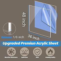 GetWant 2 Pack Clear Cast 36x48 Acrylic Sheets