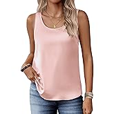 Zeagoo Silk Satin Tank Tops for Women Scoop Neck Sleeveless Camisole Tops 2026 Summer Basic Blouses