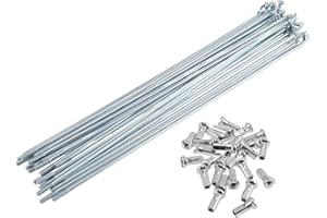 PARSLUCK 28 Set 12G Bicycle Spoke 206 mm Bike Wheel Spoke Carbon Steel Galvanized Silver Tone