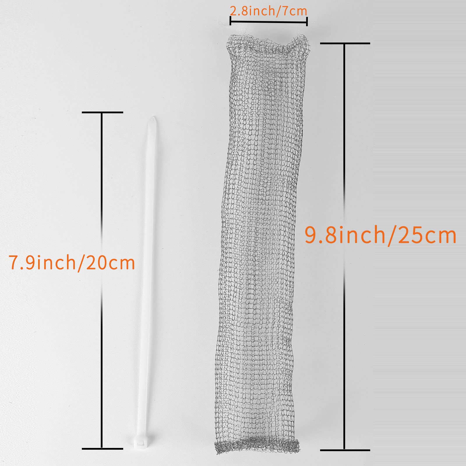 LVYOUIF Stainless Steel Washing Machine Lint Snare Traps, 12 PCS Washer Hose Lint Traps with 12 PCS Cable Ties, Laundry Mesh Washer Sink Drain Hose Screen Filter