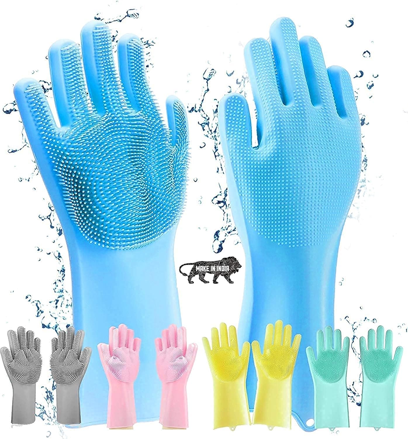 Khushi Enterprises Gloves Magic Silicone Dish Washing Gloves for