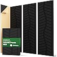 Topnaca Sound Proof Panels for Walls, 6 Pack Self Adhesive Soundproof Wall Panels, 17"×12"×0.4" High Density Sound Proofing Panels for Walls for Recording Studio Home Offices (Black)