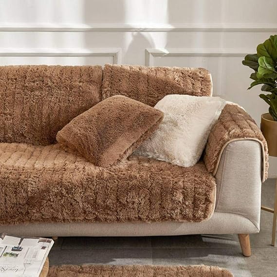 Amazon de Einfarbig Pl sch Sofa berw rfe Sofa Abdeckung Ecksofa L