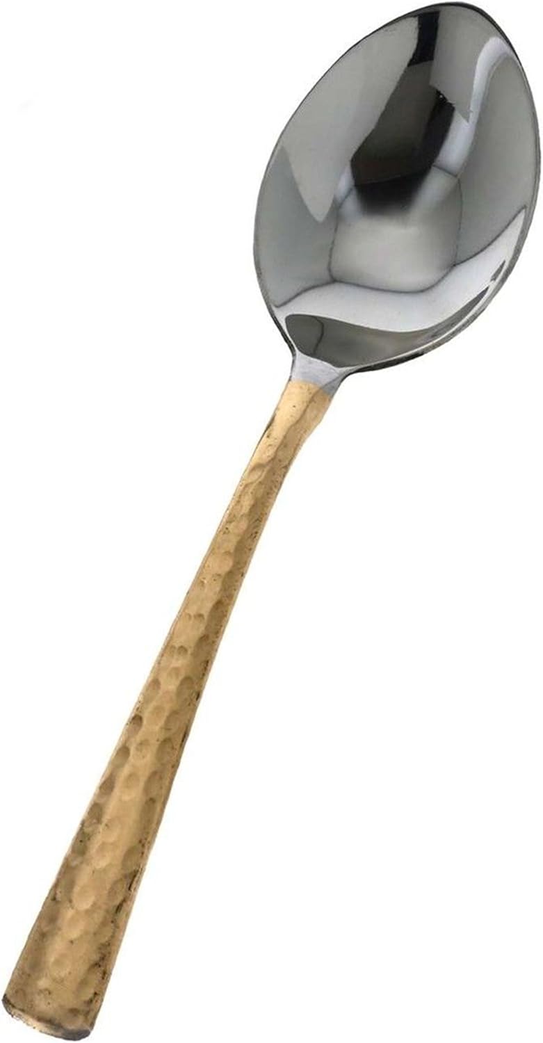 Insideretail Indian Small Serving Spoon with Hammered Copper Handle, 5