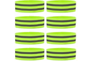 8PCS High Vis Straps,Elastic High Visibility Straps Outdoor Safety Bands,Adjustable Reflective Arm Bands for Night Walking Ru