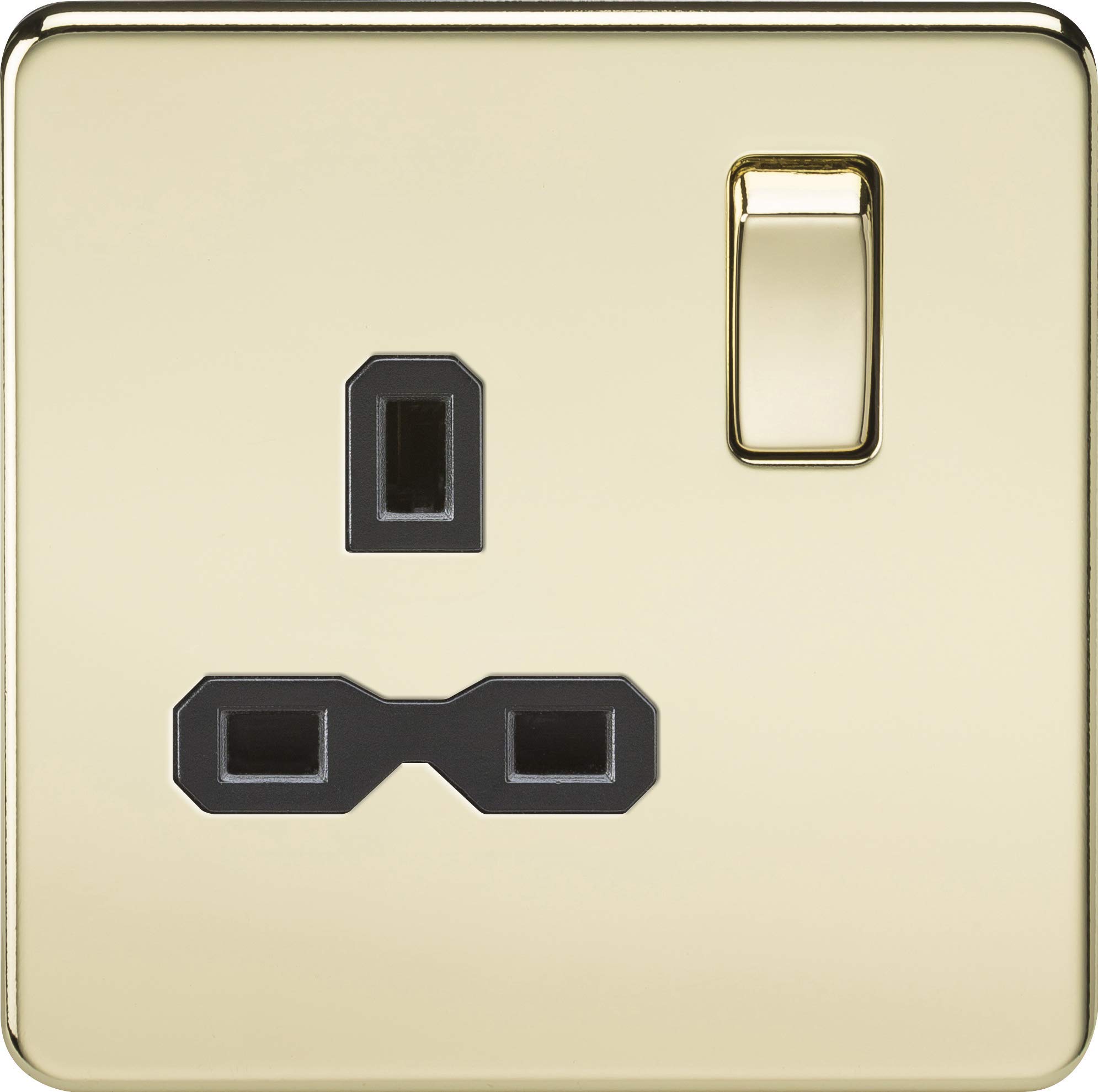 Knightsbridge SFR7000PB Screwless 13A 1G Dp Switched Socket-Polished Brass