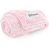 PetAmi Fluffy Waterproof Dog Blanket for Small Medium Dogs, Soft Warm Pet Sherpa Throw Pee Proof Couch Cover, Reversible Cat Puppy Bed Blanket Sofa Protector, Plush Washable Pad (Pink Blush, 24x32)
