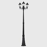 MiniSun Traditional Victorian 2.2m Black 3 Way Outdoor Lamp Post Light view 9