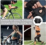 Eophmi Gym Gloves Women Weight Lifting Gloves Black Breathable Cushioning view 5