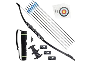 FENJANER Archery Takedown Recurve Bow and Arrow Set Long Bow and Arrow Kit for Hunting Outdoor Shooting Training