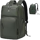 SUIKIHUM Expandable Business Backpack with 17" Laptop Compartment - Waterproof, Airline Approved, 33L-42L Capacity, for Work & Travel, Green