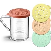 5 Pcs Spice Shaker, Travel Salt Shaker Modular Camping Spice Kit, Elegant | 10 OZ Clear Spice Dredge, Dishwasher Safe, Clear PC Body, Measuring Marks, Interchangeable Lids,Fine &amp; Coarse Seasoning