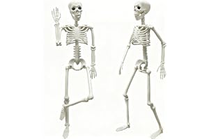 LUKBERA 2 Pack 3 ft Halloween Skeleton Posable, 36” Full Body Human Skeleton with Movable Joints for Halloween Haunted House Graveyard Party Scary Indoor Outdoor Decor