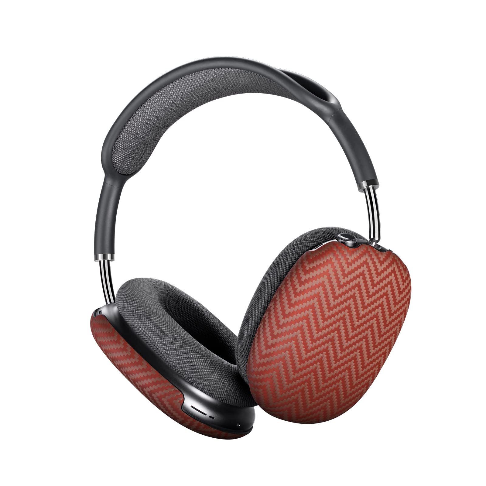 PITAKA Air Pal Shells for AirPods Max Protective Hard Cover Ear Cup Covers Made From Aramid Fibre - Red/Orange