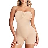 Nebility Strapless Shapewear for Women Tummy Control Shapewear Bodysuits Full Body Shaper with Adjustable Bow & Halter Neck