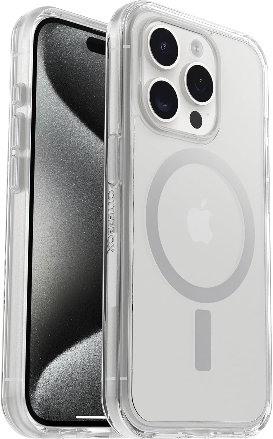 OtterBox iPhone 15 Pro (Only) Symmetry Series Clear Case - (Clear), Snaps to MagSafe, Ultra-Sleek, Raised Edges Protect Camera & Screen