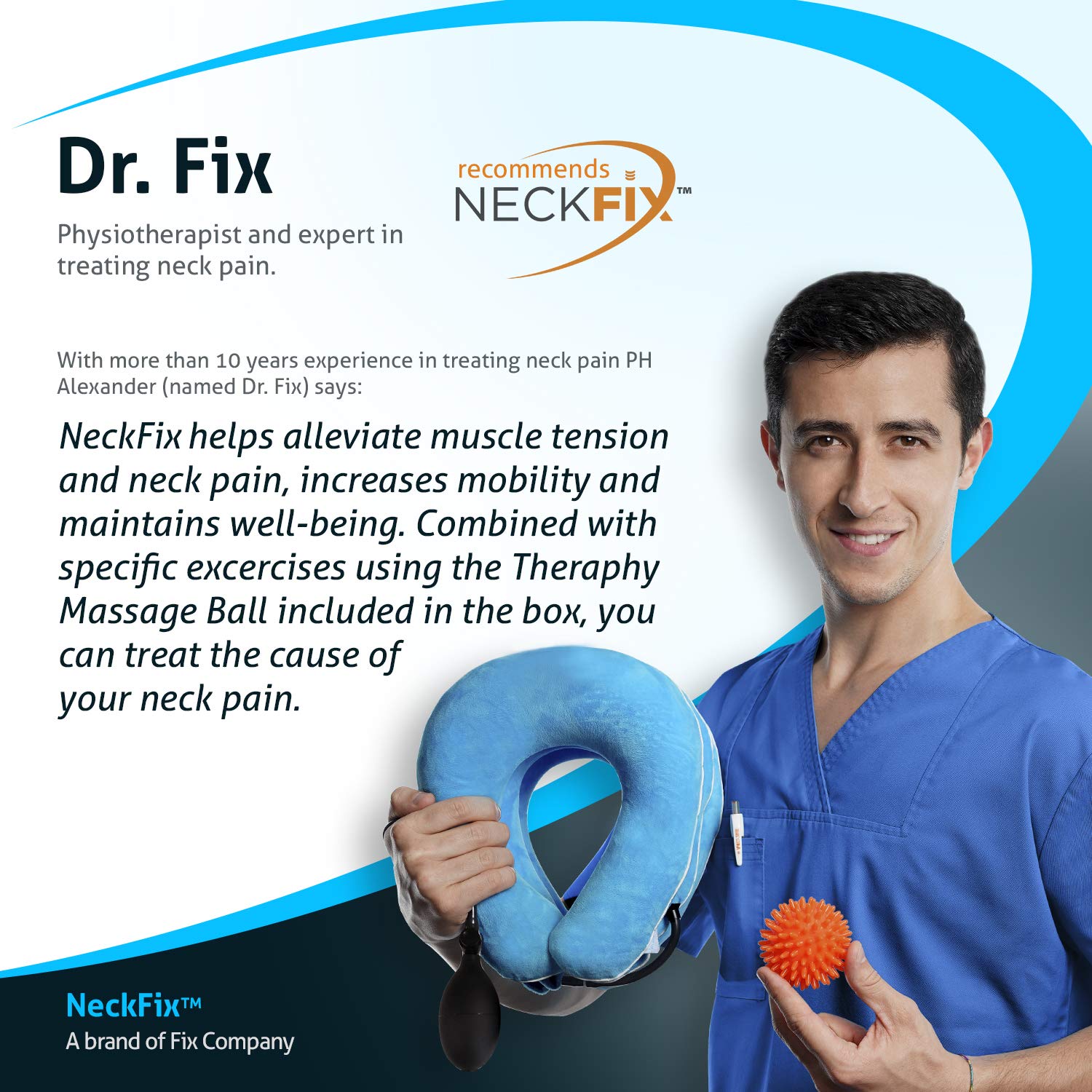 Cervical Neck Traction Device by NeckFix for Instant Neck