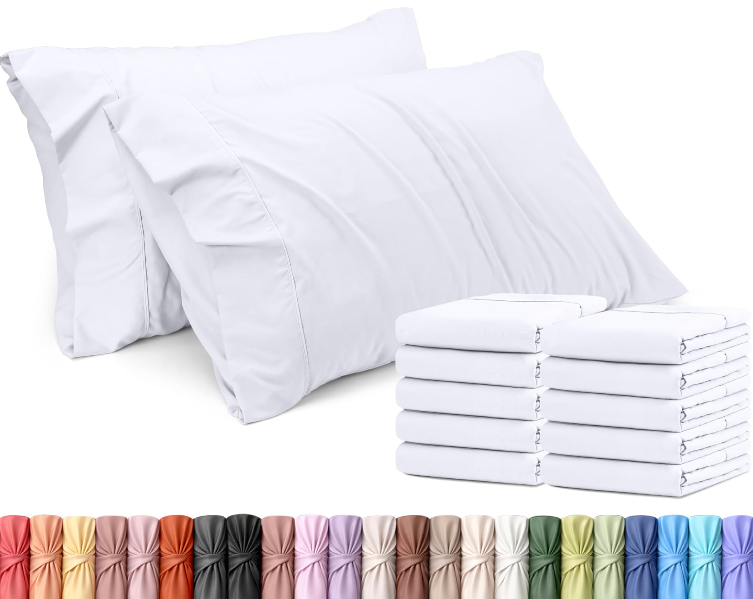 Utopia Bedding 12 Pillowcases - Brushed Microfiber Pillow Cover (King, White) — image 1