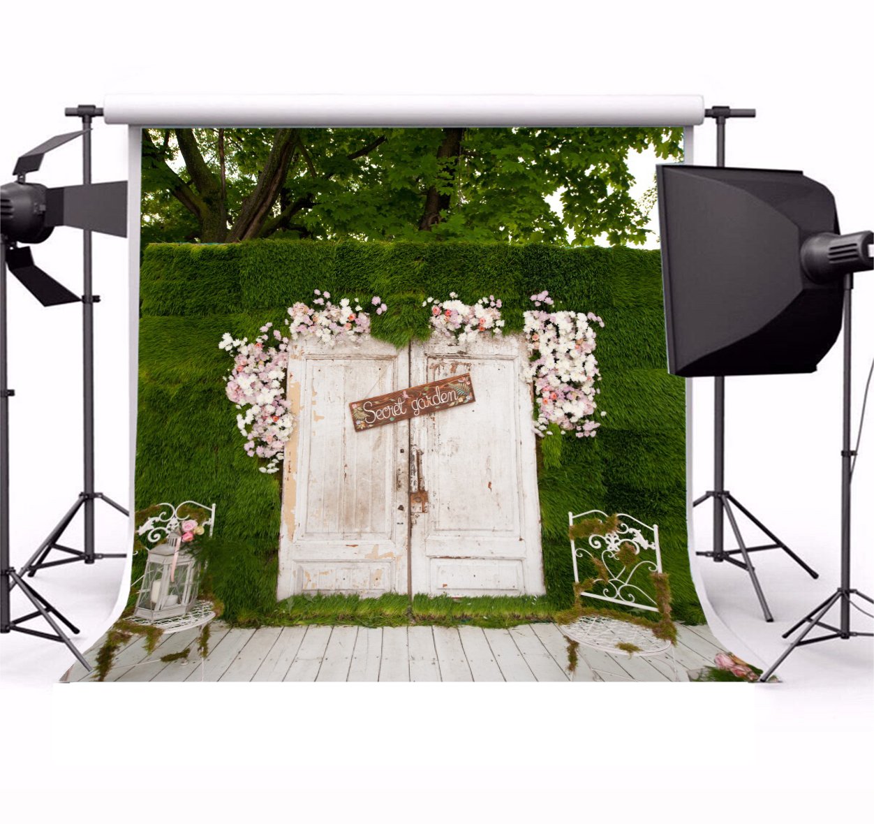 Ofila Secret Garden Backdrop 6 5x6 5ft Spring Flowers Girls Tea
