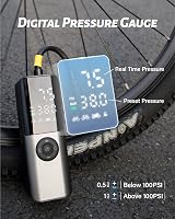 GPUTEK Electric Bike Pump 150Psi Digital Gauge Presta Schrader Dunlop view 3