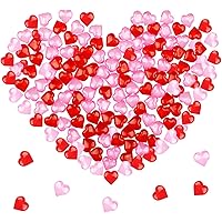 110 Pieces Red Pink Acrylic Heart Valentine's Day Heart Ornaments Red Pink Heart Gems for Valentine's Day Vase Filler Table S