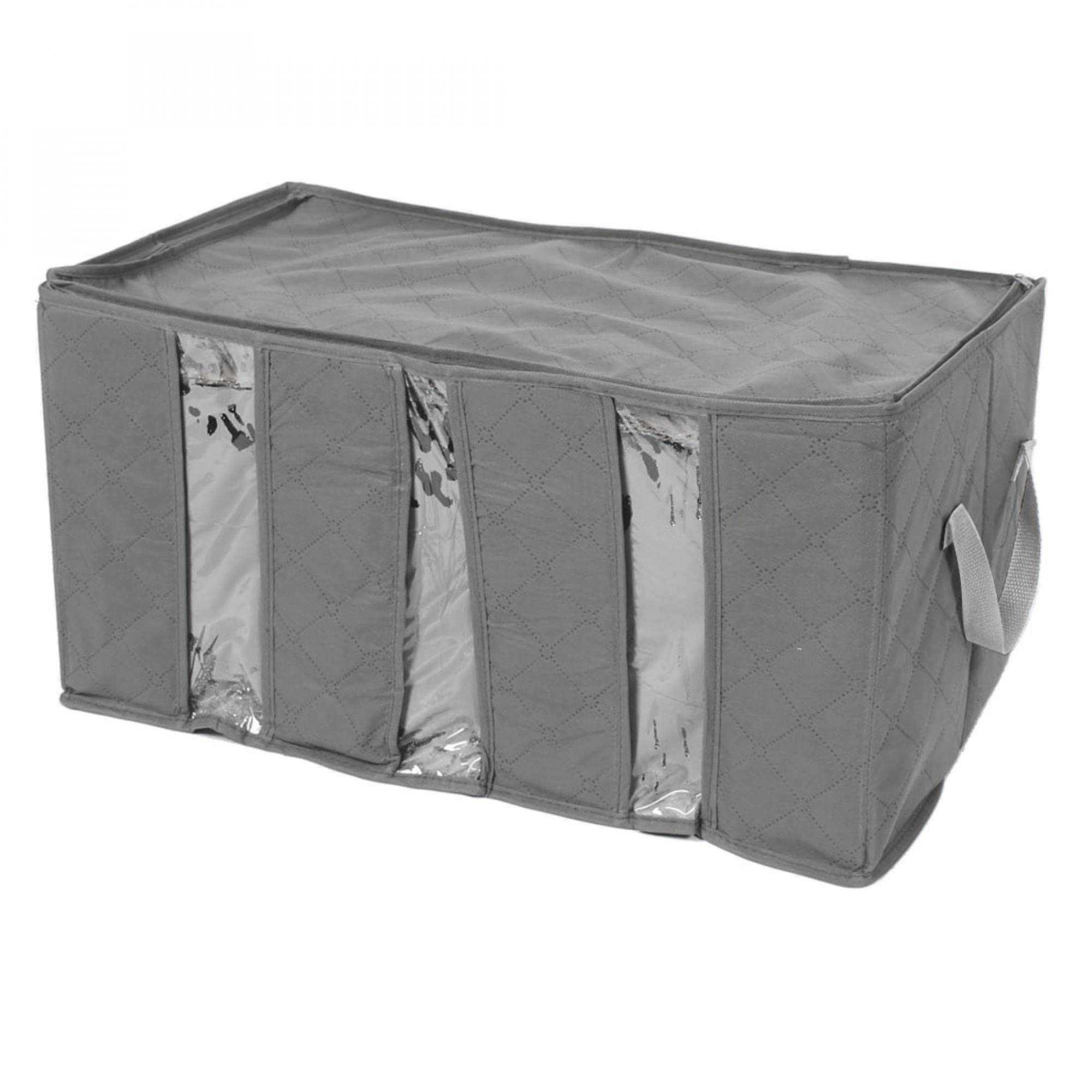 Sourcingmap Clothes Blanket Closet Sweater Foldable Storage Box Case Bag Pouch Holder Organizer 58 x 29 x 33cm Gray