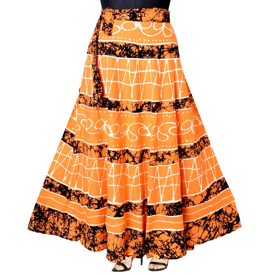 silver organisation cotton jaipuri wrap around elegant printed skirt