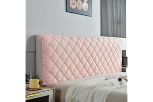 EFELIM Velvet Headboard Cover Full Queen King Size, Quilted Bed Headboard Slipcover Thicken Dustproof Protector Cover for Bedroom Decor Washable (Pink,120cm/47in)