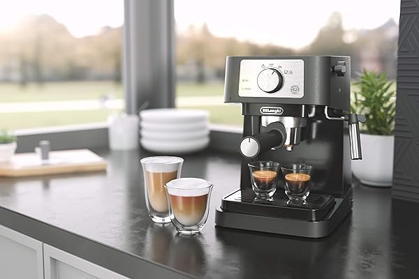 DE’LONGHI STILOSA MANUAL ESPRESSO MACHINE, COMPACT COFFEE MAKER, 15 BAR PUMP PRESSURE, MANUAL MILK FROTHER STEAM WAND FOR AUTHENTIC SINGLE & DOUBLE ESPRESSO, LATTES & CAPPUCCINOS, TAMPER INCLUDED