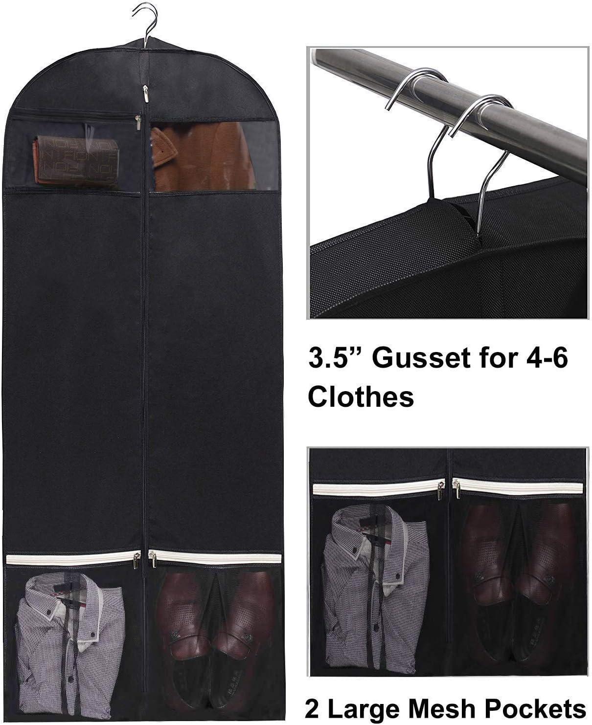 garment bag with shoe pocket