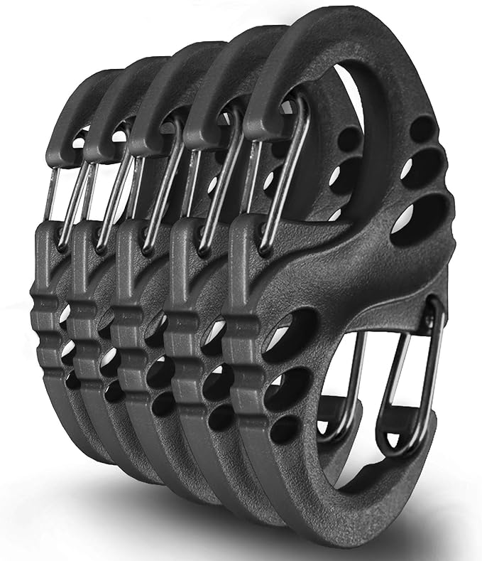 MTac Small Plastic Carabiner Double Clip Dual Mini S Hook