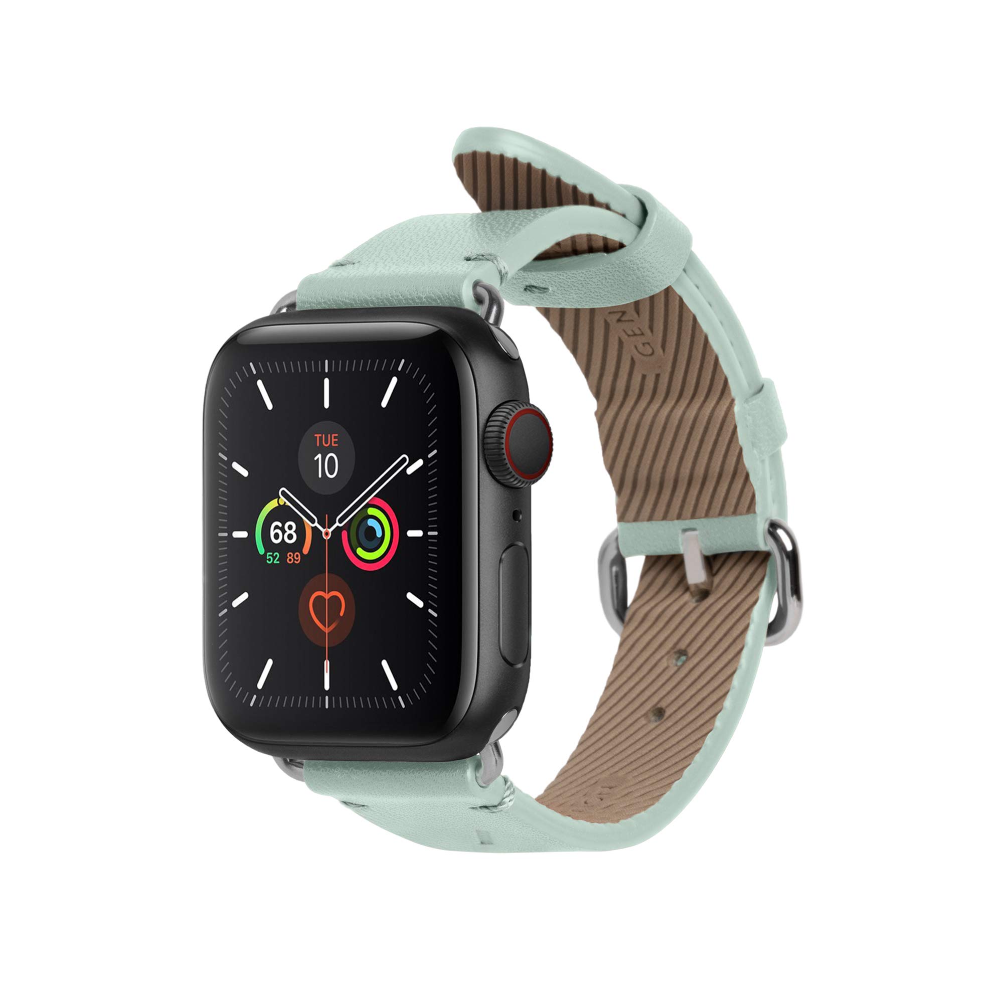 Native Union Classic Strap for Apple Watch 38/40/41mm – Genuine Italian Nappa Leather – Stainless Steel Hardware with Soft Nubuck Leather Backing (Sage)