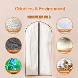 GoMaihe 12 Pack Clothes Cover Bags 60x100/60x120cm Transparent Zip Wardrobe view 2