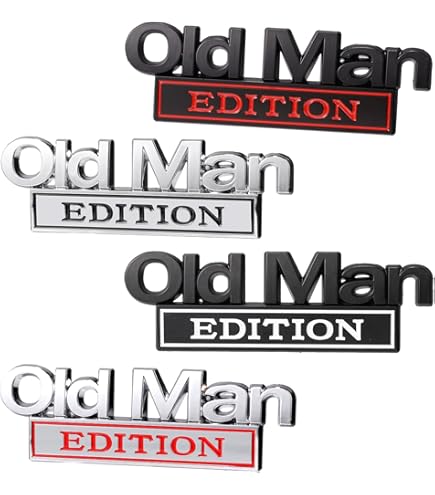 Old Man Edition Car Badge 2pcs Old Man Edition Car Emblem 3D Metal Sticker Badge–Funny Old Man Edition Sticker Badge - Foto 2