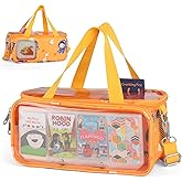RZYLKA Carrying Case Compatible with Yoto Card Holder,Storage Bag Case with 80 Pockets for Player Mini Audiobook Cards, Travel Storage Bag for Yoto Player 2nd/3rd Kids Speaker Audio Plays (Orange)