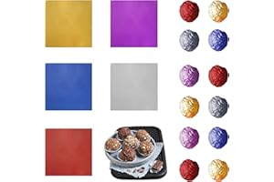 WACCOMT Pack 500 Pcs Foil Chocolate Wrappers Square Aluminum Foil Paper for Candy Wrapper Food Storage Packaging for Party We