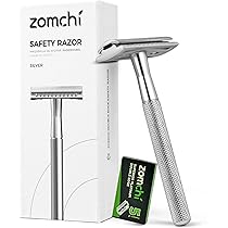 Double Edge Safety Razor for Men or Women, Metal Razor with 5