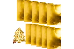 10Pc Metal Embossing Foil Sheets | Gold & Silver Embossing Foil | DIY Aluminum Crafts Embossings Tin Sheets | Christmas Art E