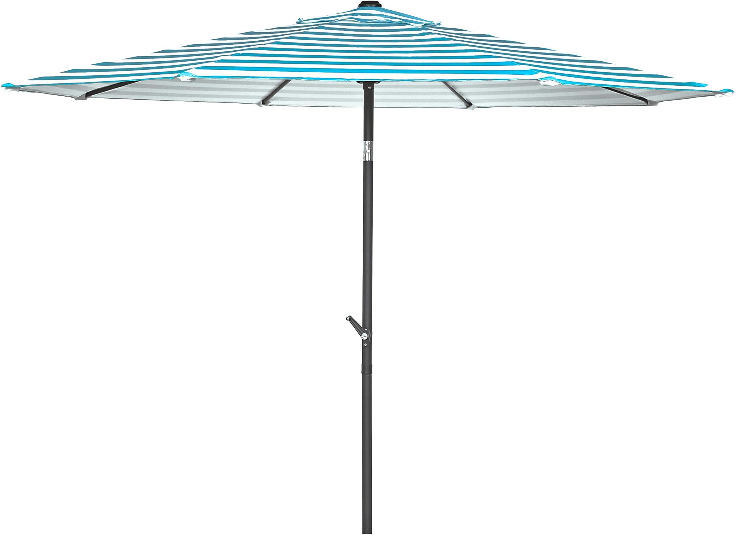 HERMO 98S Roun 9 Ft Outdoor Patio 8 Ribs Market Table Umbrella, Green